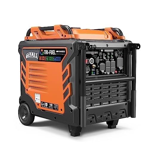 GENMAX GM10500iETC Tri Fuel Inverter Generator,10500-Watt 458cc Tri Fuel Gasoline Propane Natural Gas Portable 50A Generator with Remote Start,Ideal for Home backup power.EPA &CARB Compliant