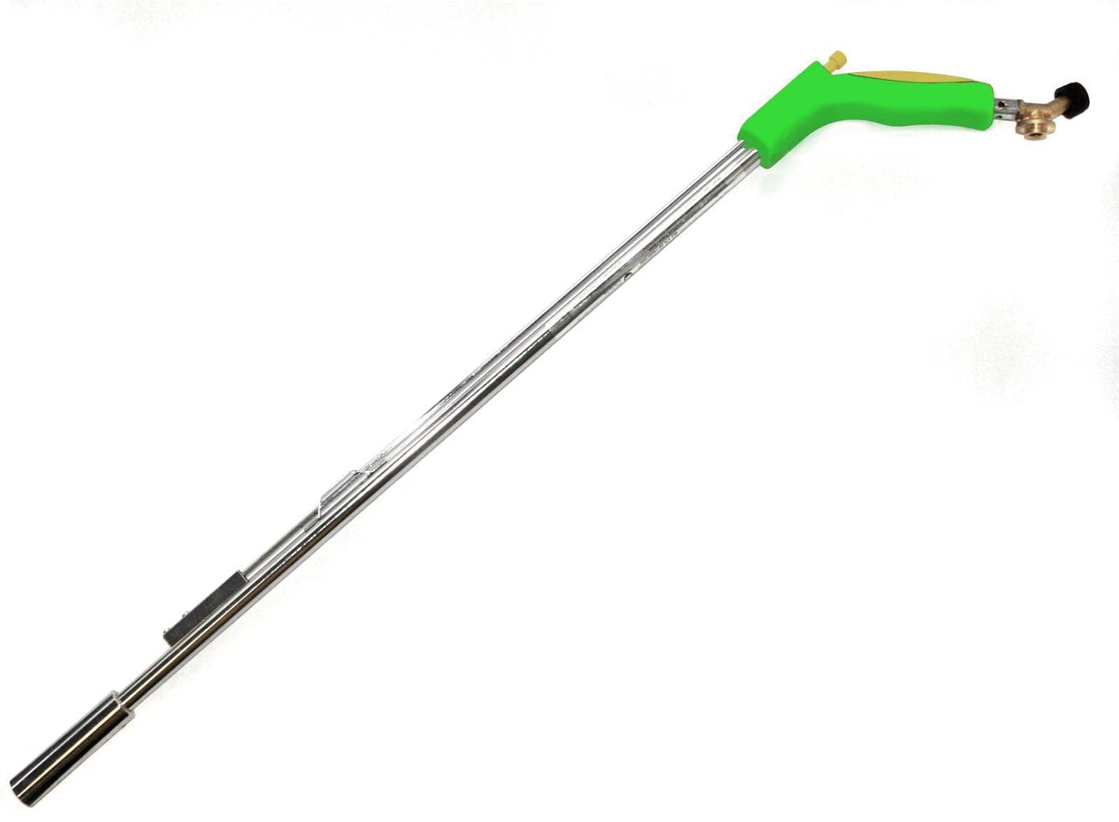 Bio Gas-Unkrautbrenner Unkrautbrenner Abflammgerät Unkrautvernichter Piezozündung 2 kW 7/16" Gewinde mit 2 Gaskartuschen 330g AT 2000