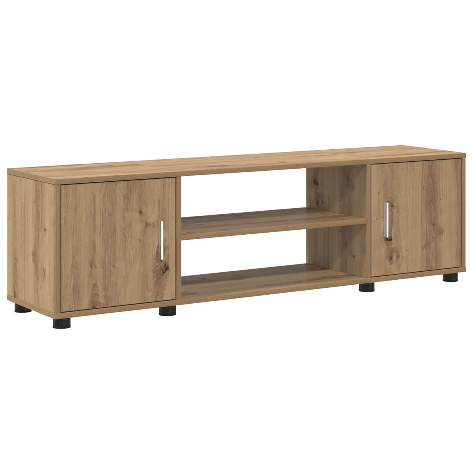 TV-Schrankset Wandmontiert 4-teilig, Artisan-Eiche Holzwerkstoff, Modernes Media Center für Wohnzimmer, Elegante Aufbewahrung, Robuster Fernsehschrank