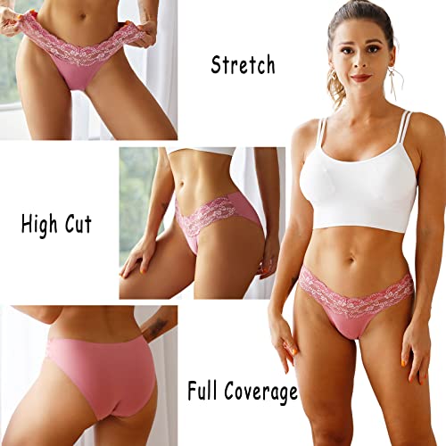 Which is Seamless Underwear for Women Sexy No Show Bikini Panties Lace Ladies High Cut Hipster Invisible Cheeky 6/9 Pack S-XL3