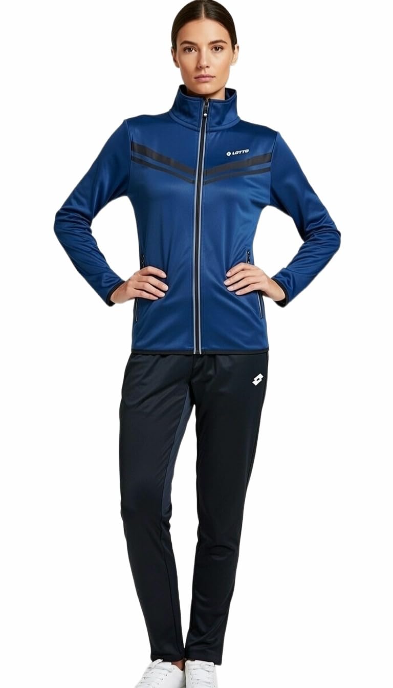 Lotto Tuta Donna Completa Triacetato Tuta Donna Sportiva Blu Manica Lunga
