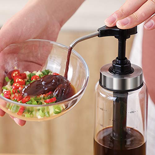Distributeur De Sauce Avec Pompe 1 Litre - En Polypropylène, Pour Sirop, Ketchup, Huile - Usage Domestique Ou Commercial - 3