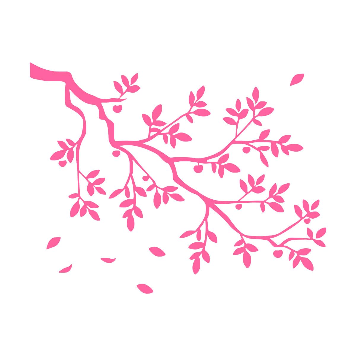 Lzhouting Wall Stickers 1587 Tree Branches Leaf Wall Decal Living Room Bedroom Woodland Nature Forest Leaves Wall Sticker Nursery Kids Large - 49X64cm