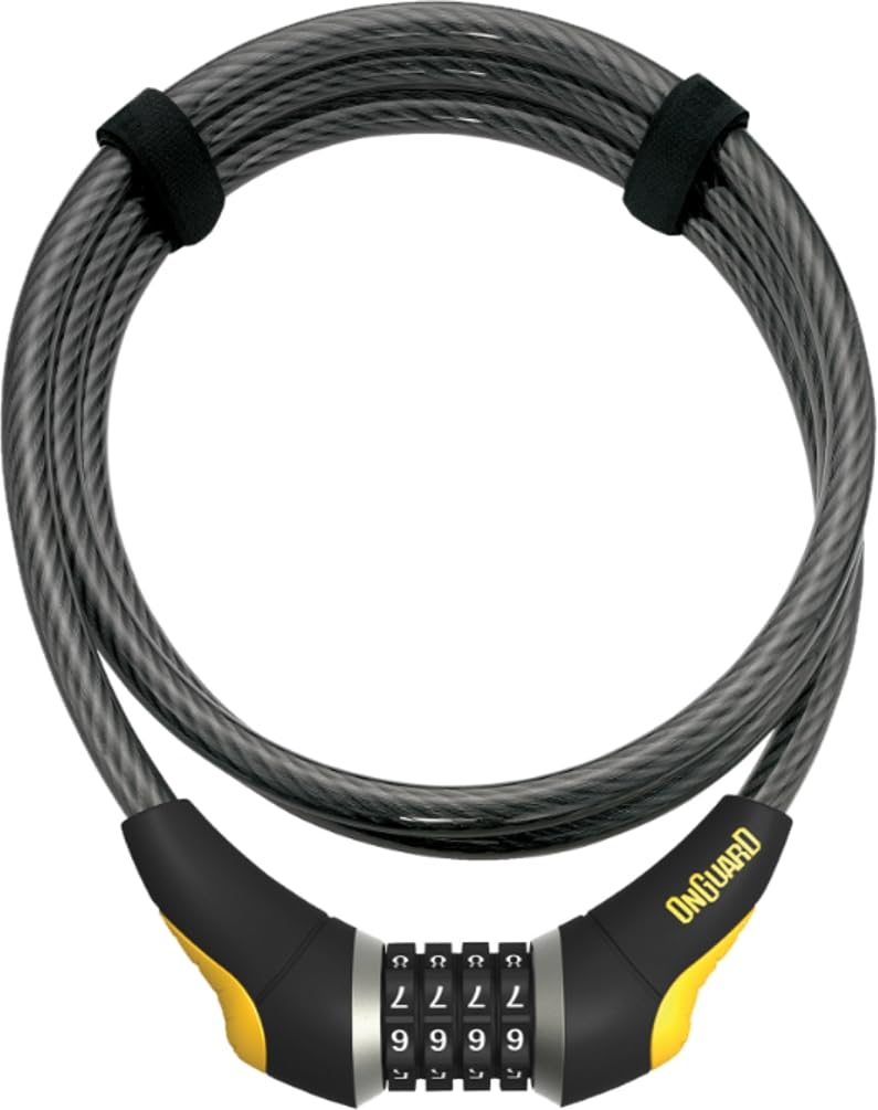 ONGUARD 8041 Akita 12mm x 6' Combo Cable Lock Black