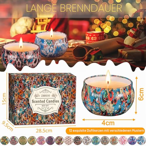 Duftkerze Set,16 Teiliges Natürliches Sojawachs Duftkerzen Set,Aromatherapie Kerzen,Tragbare Reisekerzen Entspannung Geschenk für Frauen Geburtstag,Weihnachten, Yoga, Massage – Bild 2