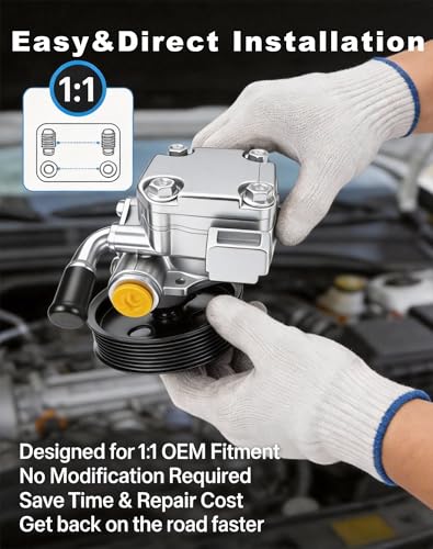 Image of 20-2403 Power Steering Pump for Traverse Acadia Enclave 3.6L | With pulley, fits Traverse /Acadia /Enclave /Outlook 3.6L, replaces 20954812, 20-2403, 96-2403
