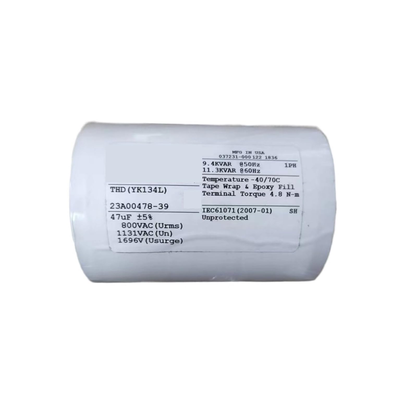 Condensateur 47uf 1131V AC non polarisé à haute isolation thermique