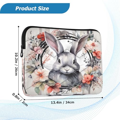 Funda para portátil 13-14 pulgadas impermeable con diseño de conejito miniatura 3