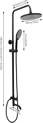 Miniatura 6 de Cabezal de ducha con combo de mano, cabezal de ducha de lluvia de níquel cepillado con grifo mezclador de mano y manguera de acero inoxidable de 4.9