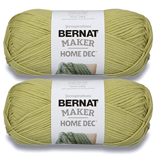 Image of Bernat Maker Home Dec Green Pea Yarn - 2 Pack of 250g /8.8oz - Cotton - 5 Bulky - 317 Yards - Knitting, Crochet, Crafts & Amigurumi