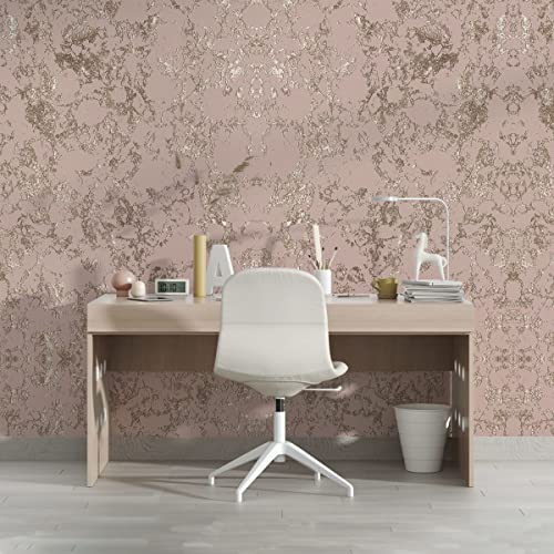 Image of DWELLSINDIA Gurunge Self Adhesive Wall Grain Textured Wallpaper (16.14 X 96 Inches, Pink)