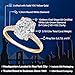 Gem Stone King 3.10 Cttw Lab Grown Diamond Engagement Ring For Women | 10K Yellow Gold | Center Oval Diamond 3 Ct | IGI Certified | E-F Color | VS1-VS2 Clarity (Size 5)