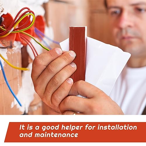 Image of Amylove 8 Pcs Fire Barrier Plumbers Putty Duct Seal Electrical Putty for Wall, Duct, Plumbers, 1.45 in x 6 in, Red