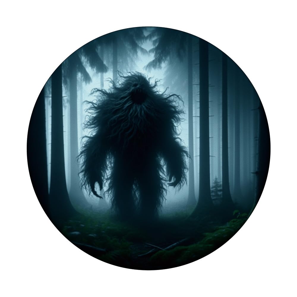 Cool Trichophobia Pogonophobia Cryptid Horror Scifi Graphic PopSockets Swappable PopGrip, Black - Image 3