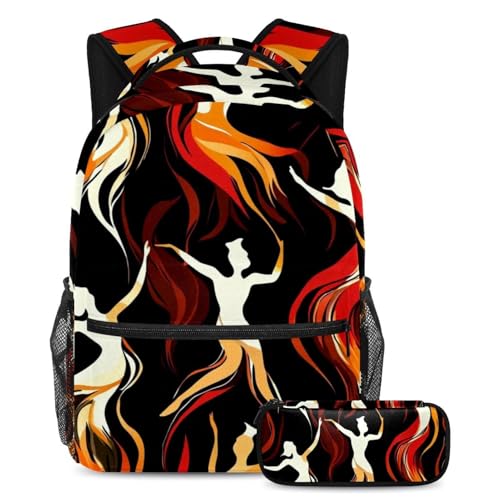 Cartable de voyage enfant danseuses abstraites grand format pour le collège et les vacances