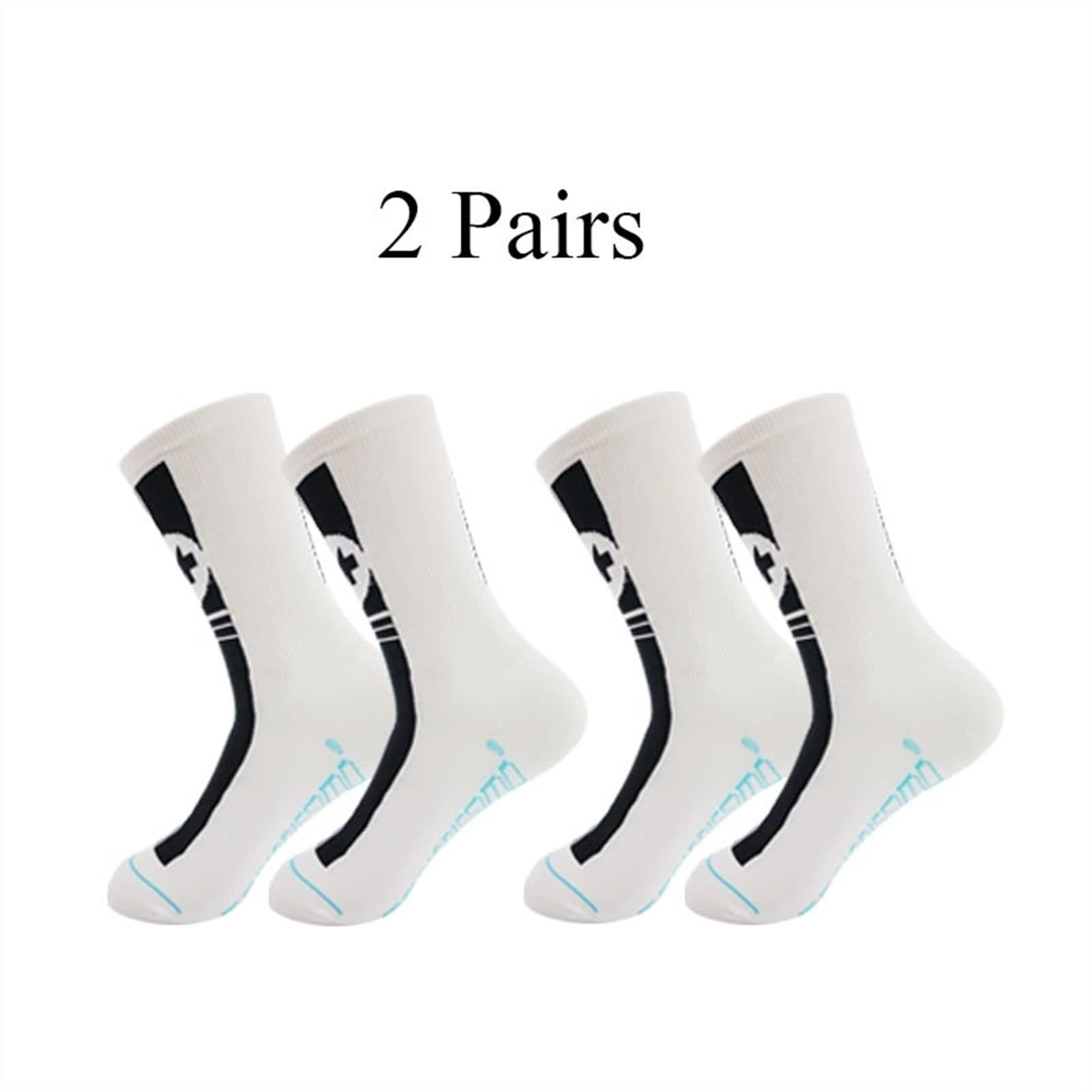 2 Pares de Calcetines de Ciclismo Hombres en Tubo Multicolor Deportes Anti Deslizamiento Calcetines Entrenamiento Calcetines Forrados con Calcetines de Tobillo