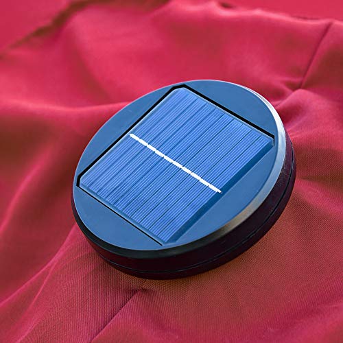 Outsunny 9' X 7' Patio Umbrella Outdoor Table Market Umbrella With Crank, Solar Led Lights, 45° Tilt, Push-Button Operation, For Deck, Backyard, Pool And Lawn, Wine Red #TOP7