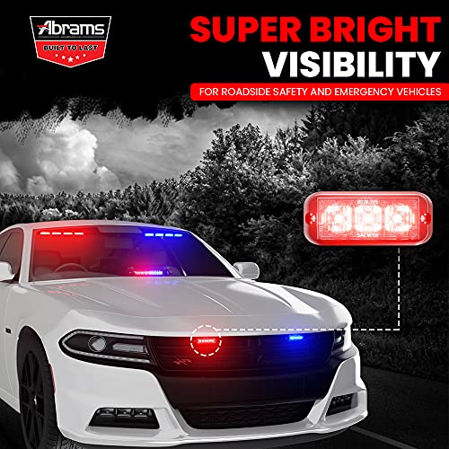 Abrams Sae Class-1 Edge 3 Series [White] 9W - 3 Led Emergency Vehicle Truck Led Grille Light Head Surface Mount Strobe Warning Light #TOP2