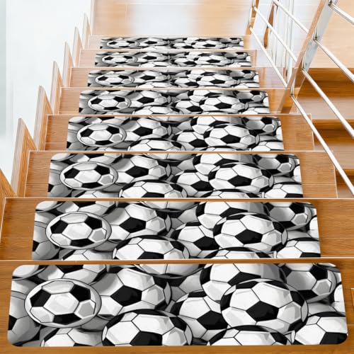 OSAM SPACE Football Skin Stair Treads for Wooden Steps, 8''x30''