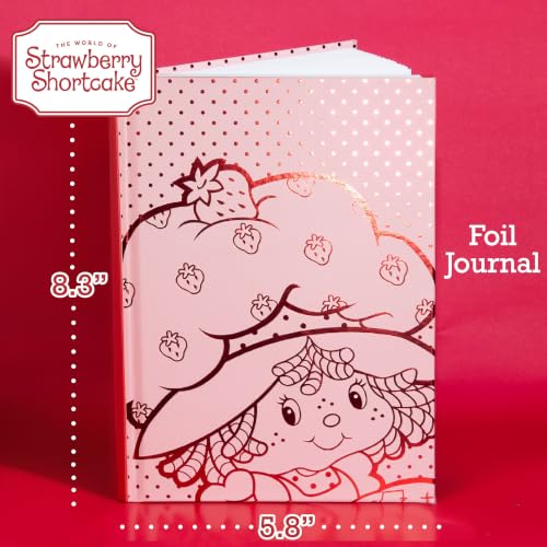 Image of Strawberry Shortcake Red Foil Hardcover Journal, Lined Notebook with Ribbon Bookmark, 5.75 x 8.5 Inches, 87 Pages