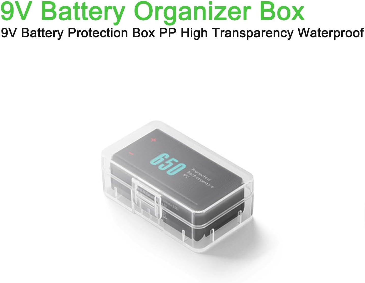 6Pcs 9V Battery Storage Organizer Case Box 1 Capacity Transparent