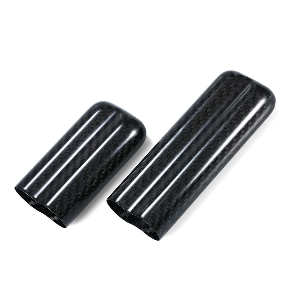HUIOP Custodia per sigari in Fibra di Carbonio Nero, Supporto per tubo di immagazzinaggio per sigari leggero, umidificatore di sigari fino a 57 sigari calibro ad anello