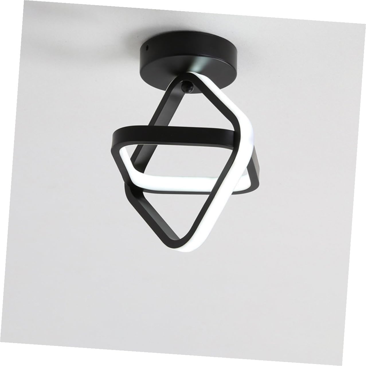 Gatuida Kreative LED Deckenleuchte 6000k für Esszimmer und Veranda Quadratisch aus Acryl und Eisen Einfach zu Bedienen Praktisch 5-10㎡ Schwarz Modernes Design