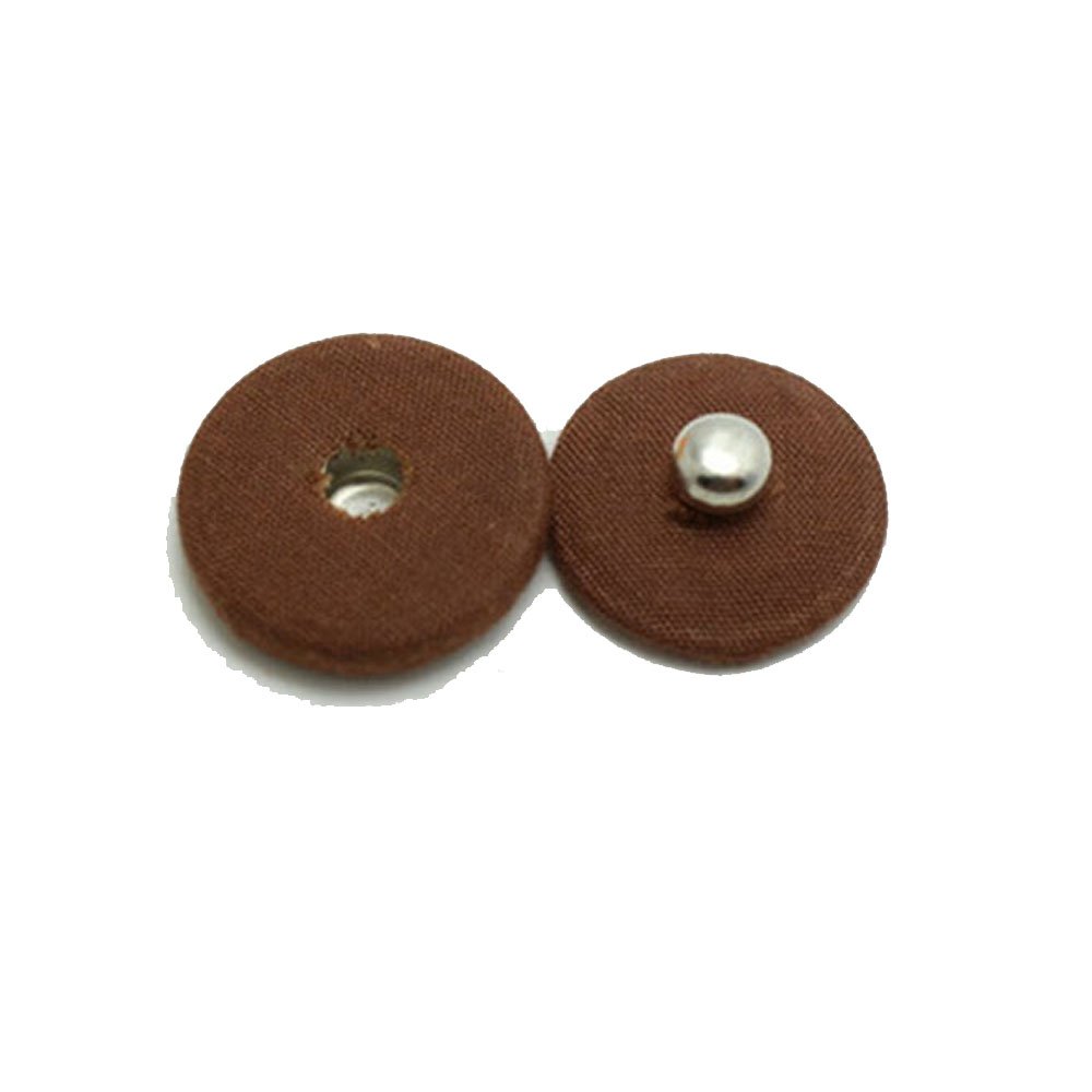 Lyracces Coffee Fabric Covered Brass Snap Fastener Press Studs Sewing Buttons Popper Tich 21Mm 0.82In 10Pcs (Coffee)