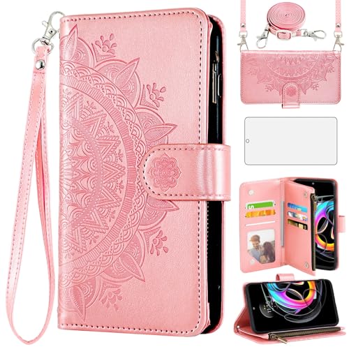 Coque Motorola Edge 20 Lite portefeuille avec film verre trempé Moto Edge20 Fusion