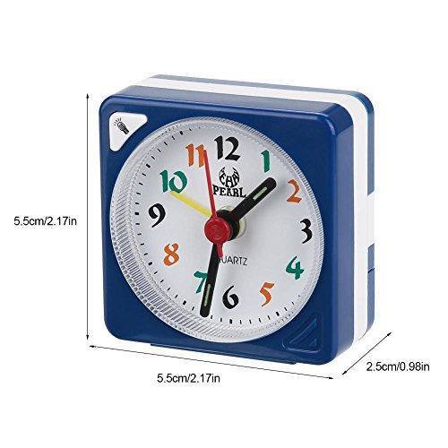 Alarm Clock, Mini Travel Table Alarm Clock Quartz Led Light With Snooze Function Battery Operated(Blue) #TOP1