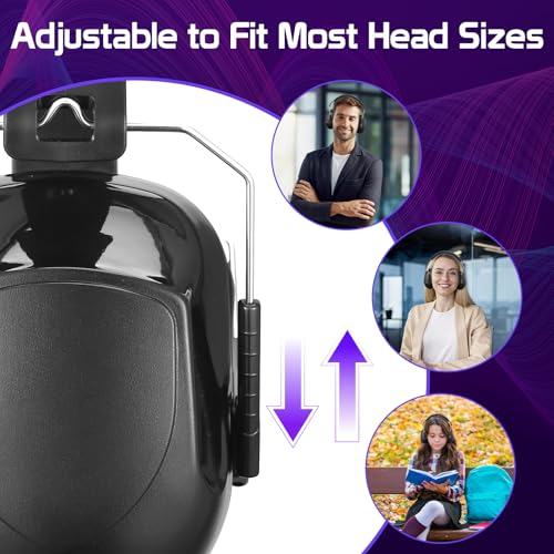 Zocipro 2Pcs Adults Ear Defenders, SNR 34dB Noise Cancelling Headphones with Adjustable Headband - Image 4
