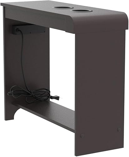 Miniatura 5 de Jade - Mesita de noche moderna con estación de carga, mesa auxiliar con puertos USB y tomas de corriente, mesa auxiliar estrecha para dormitorio y