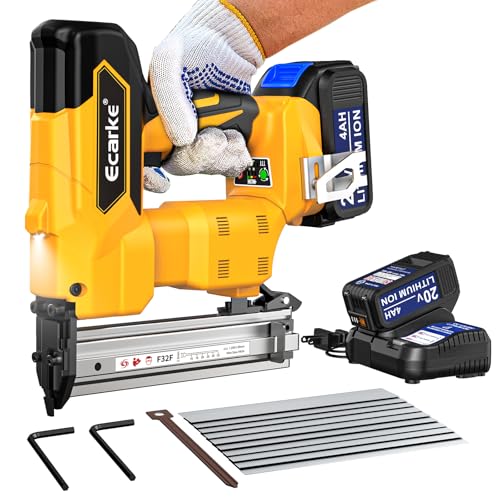 Ecarke 18Gauge Cordless Brad Nailer Compatible with Dewalt 20V Battery: Electric Nail Gun with 1000 Nials-2 Mode Portable Professional Heavy Duty Punch Nailer Gun,Nail Tools for Wood Workpieces DIYer