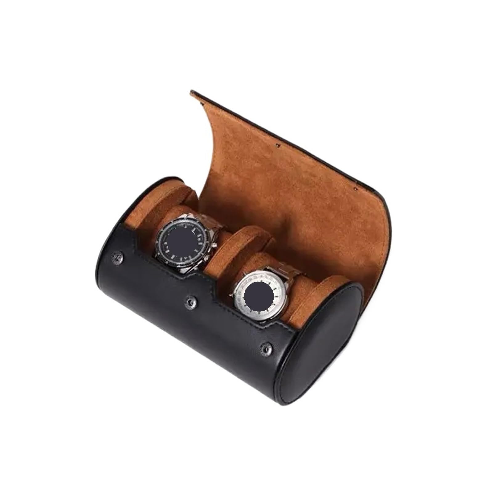 ZHSOAO 2pcs Watch Roll Travel Case Box Organizer For Men With 1/2/3 Slots Display Storage Portable Rolls PU Leather Cases for Men & Women