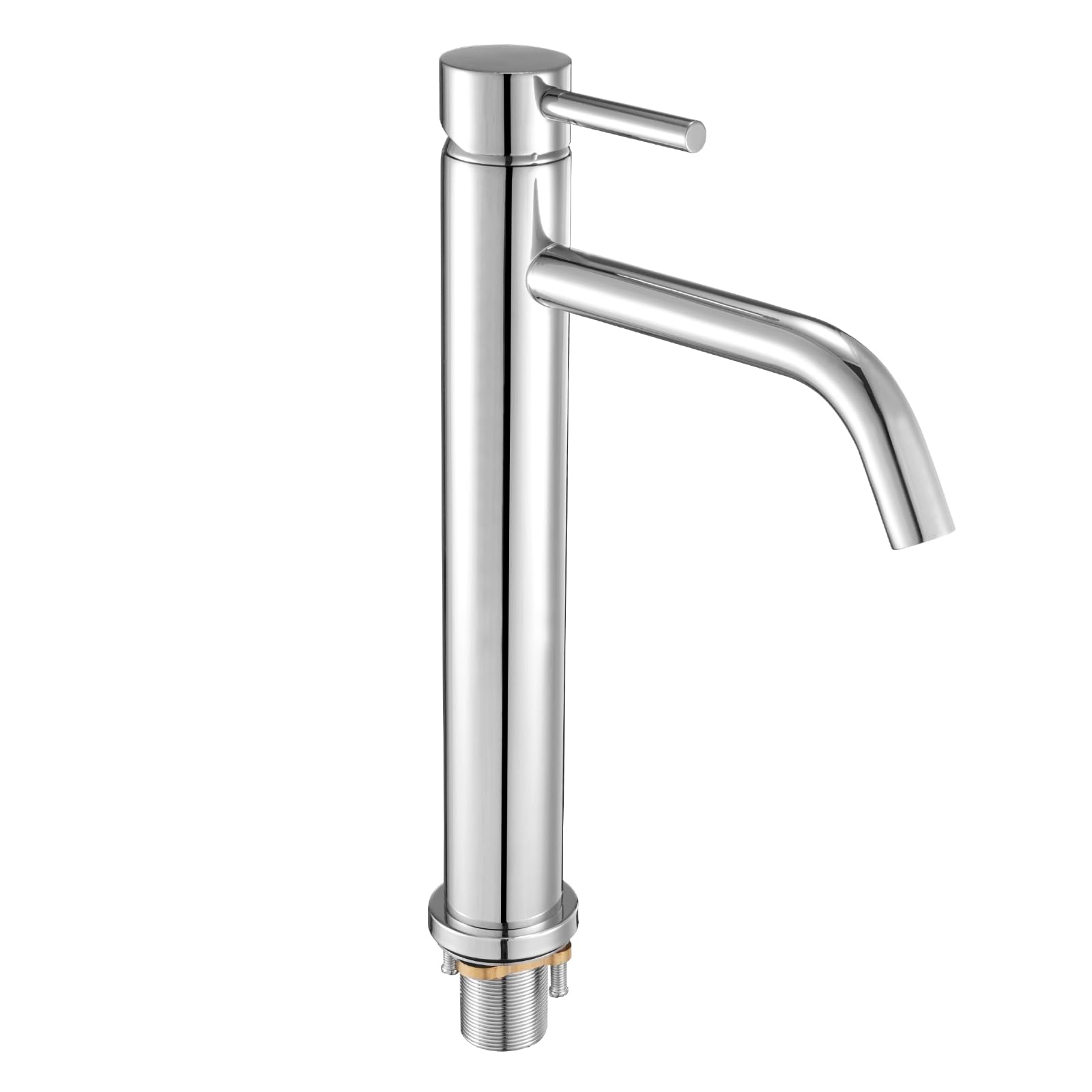 VEVOR Einhebelspültischarmatur, verchromter silberner Wasserhahn für Küchenspüle, Küchenwasserarmatur mit Druckknopfablauf, geeignet für Badezimmer Wohnmobil, Bar, Wasserhahn mit hohem Bogen