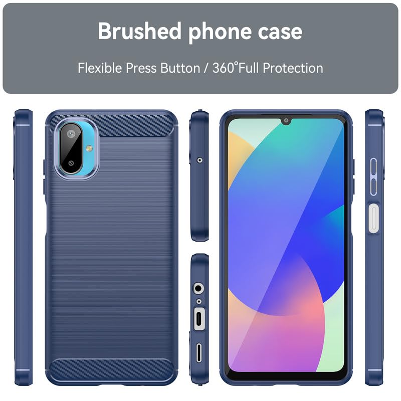 Image of Hybrid Carbon Fiber Back Case for Samsung Galaxy F06 5G / M06 5G (Blue)