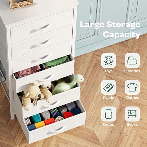 image for Huuger Tall Dresser for Bedroom, 6 Drawer Dresser & Chests of Drawers,