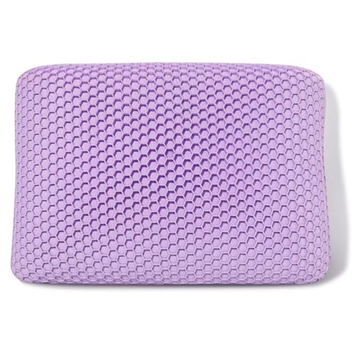 PKRANZYHKAL Paquete de 2, almohada de espuma viscoelástica morada, almohada refrescante para dolor de cuello y hombros, tamaño estándar, transpirable y fácil de limpiar
