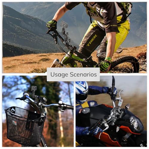 Image of yantralay 360 Adjustable Motorcycle Bike Handlebar Mount for Go pro, D JI, Insta 360 | Dual Ball Head Super Clamp with 1 /4 inch Screw for Action Cameras & Accessories