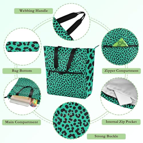 Bolsa de mano resistente de leopardo con cremallera para proteger tus libros diarios 5
