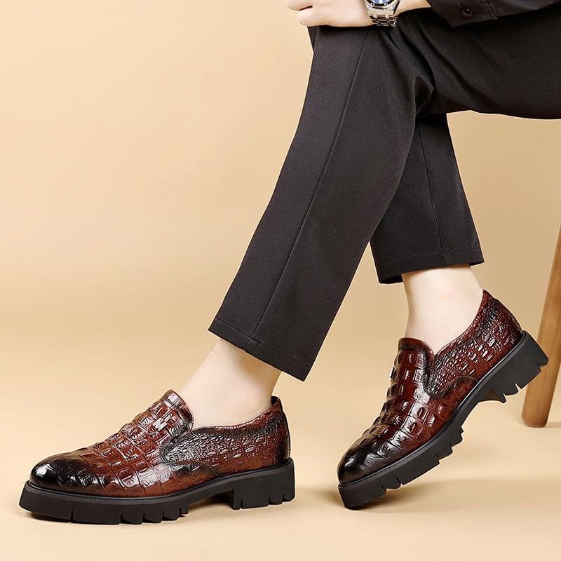 Men's Oxfords Shoes Dress Shoes Classic Business Casual Shoes Retro Round Toe Comfortable Lug Sole Non-Slip Lace-Up Derby Shoes for Men4