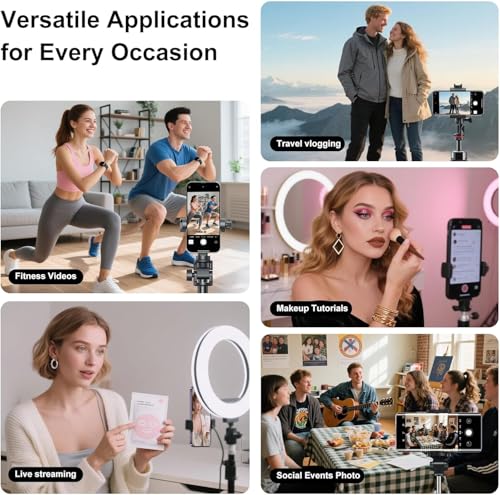 Image of KRLZ Vlog Selfie Monitor Screen for iPhone & Android, Audio Sync Built-in Speaker, Wireless Magnetic Phone Back Camera Monitor for Selfie Vlog Live Stream TikTok (Black)