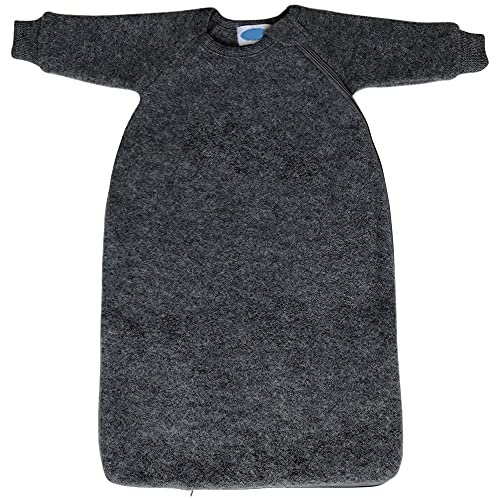 Image of Ecoable Merino Wool Baby Coverall: Winter Thermal Blanket with Sleeves, Sizes NB – 4T (EU86-92 | 1-2 Years, Grey)