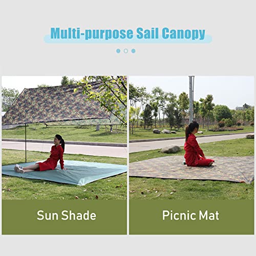 mewmewcat 10 x 10 pés tenda de acampamento lona vela dossel camuflagem encerado abrigo impermeável c