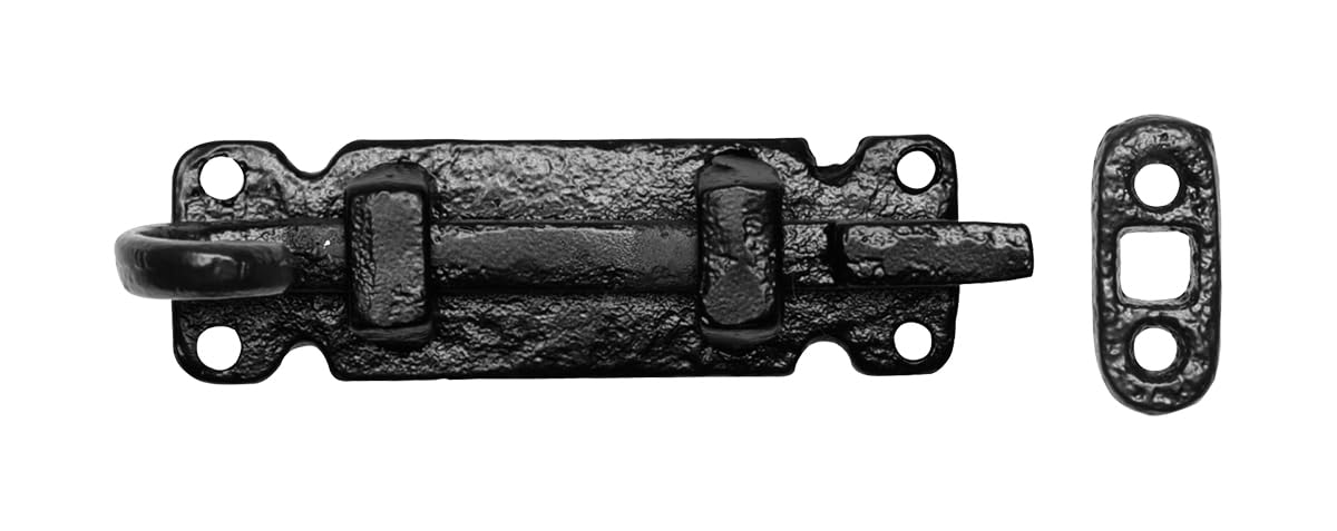 Kirkpatrick Black 1547 4-Inch Antique Malleable Iron Cranked Door Bolt