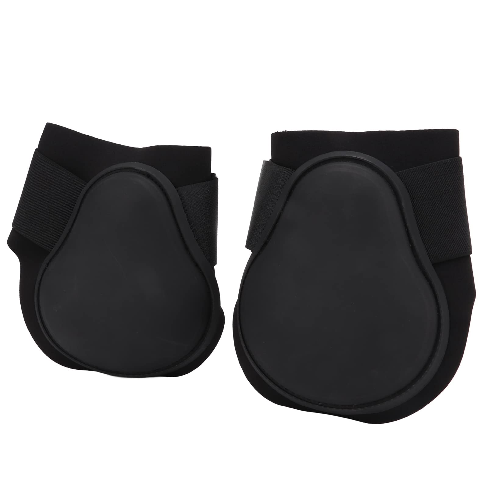 2Pcs Botas de Pata Trasera de Caballo, Negro PU Shell Tendon Guard Botas Ajustable Pierna de Caballo Envolturas Protectoras Guard Equipo Ecuestre para Saltar Correr Deportes de Alta Velocidad