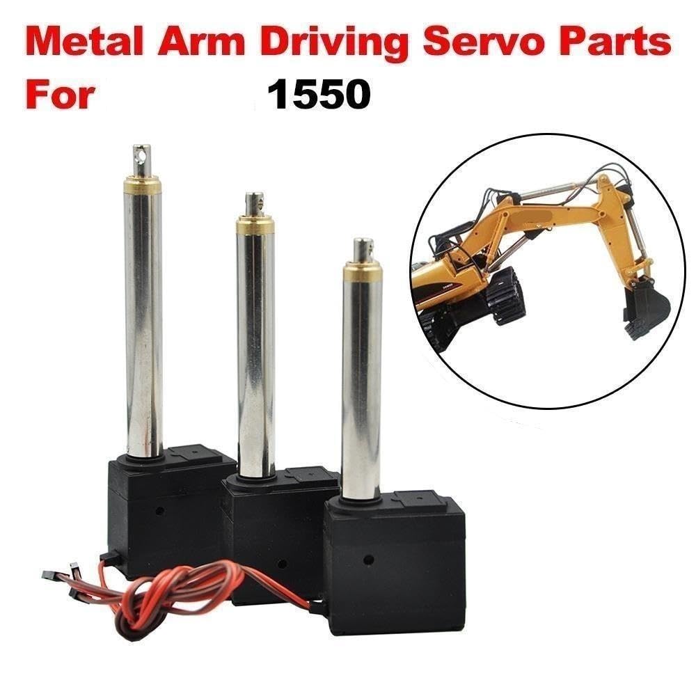Aggiornamento fai da te braccio in metallo guida servo parti for HUINA 1550 RC Crawler Car 15CH 2.4G RC metallo escavatore braccio in parte(Bucket-1550)