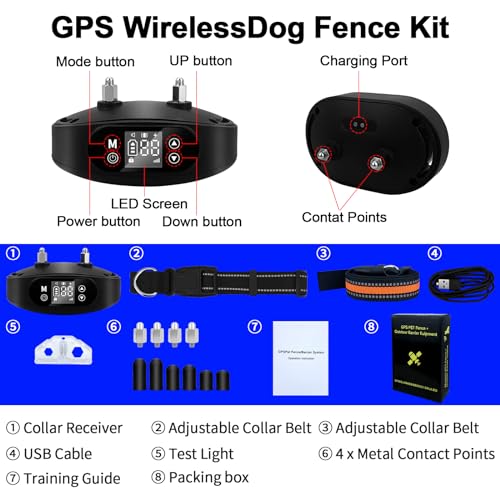 Gps Wireless Dog Fence and Outdoor Pet Barrier 2 in 1 Range 973280ft Electric Dog Fence for All Dogs Keeps Pets out of Obstacles Adjustable Warning Strength black  Cucciolini Doodles Gps wireless dog fence and outdoor pet barrier 2 in 1 range 97 3280ft electric dog fence for all dogs keeps pets out of obstacles adjustable warning strength black   cucciolini doodles