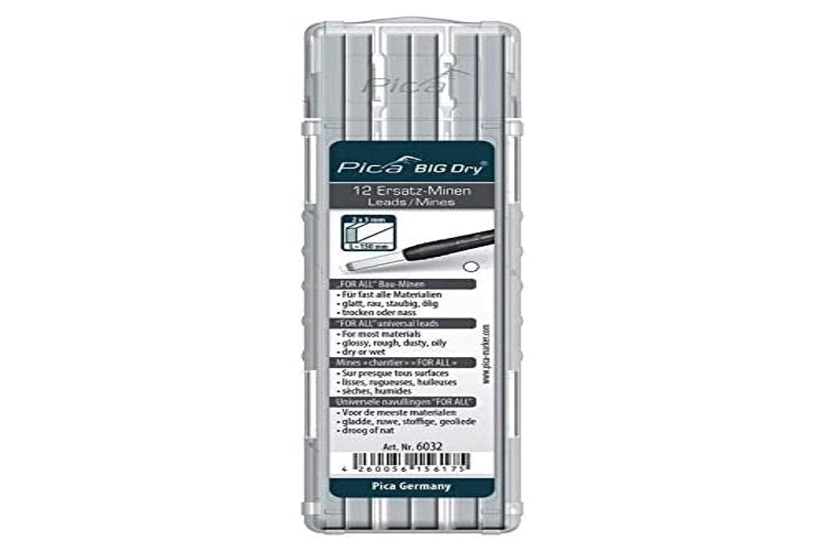 Pica BIG DRY Marker Pen Pack of 12 Pencil Refills White Only 6032