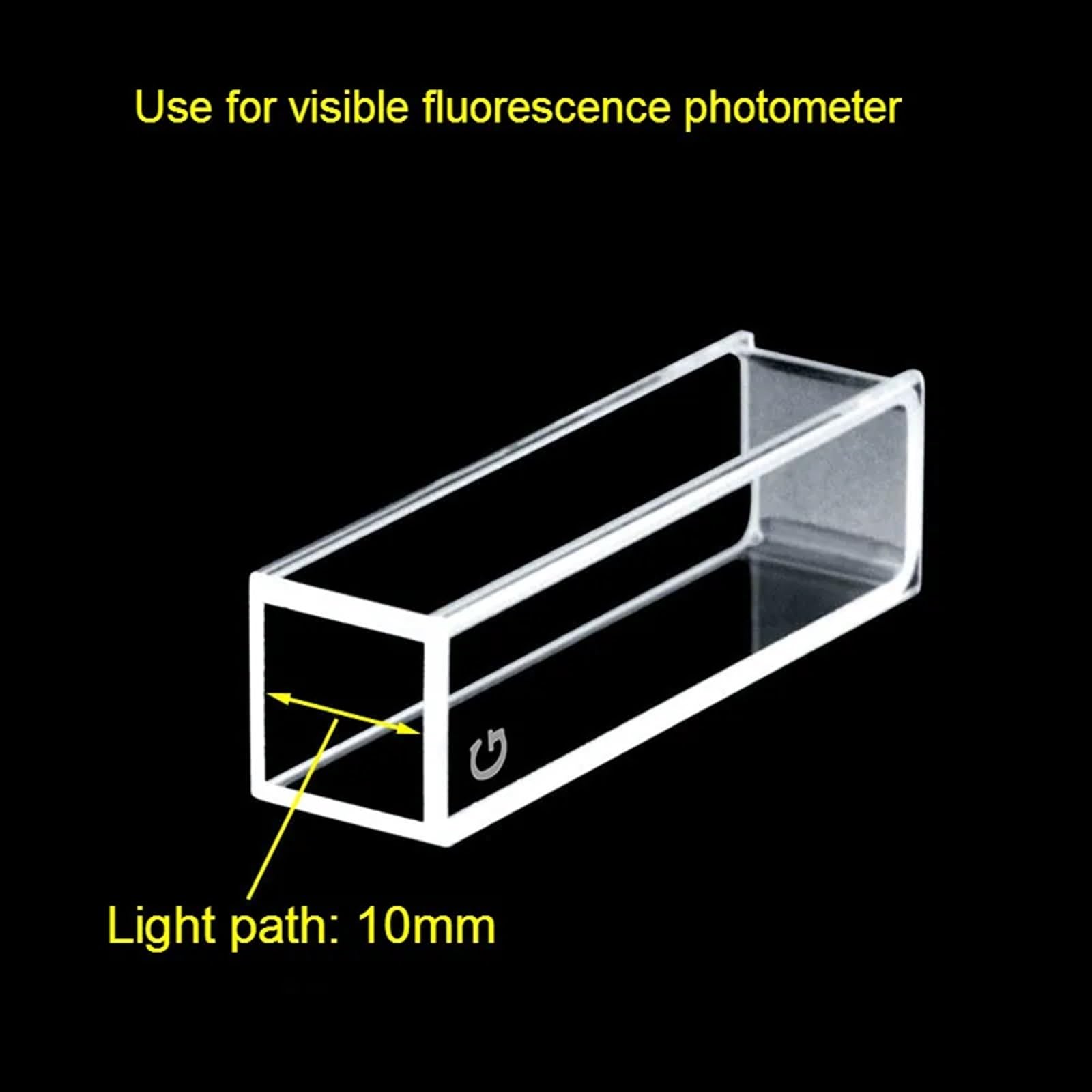 Cuvetta in vetro for fluorescenza Percorso luminoso da 10 mm Finestre trasparenti su quattro lati Tecnologia di sinterizzazione con fritta ad alta trasmissione della luce 2/PK